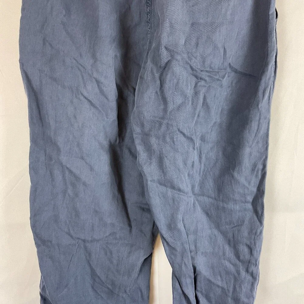 Faherty Pants S Blue Elastic Waist Tapered Leg Pockets